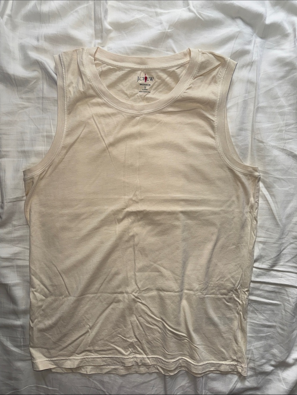 J. Crew Cream Sleeveless Crewneck Tank
